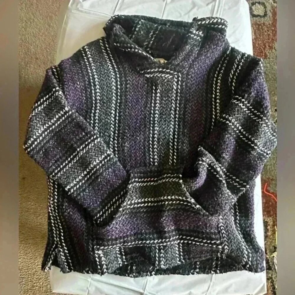 Baja Joe brand Baja Hoodie Purple Gray and Black Size: M